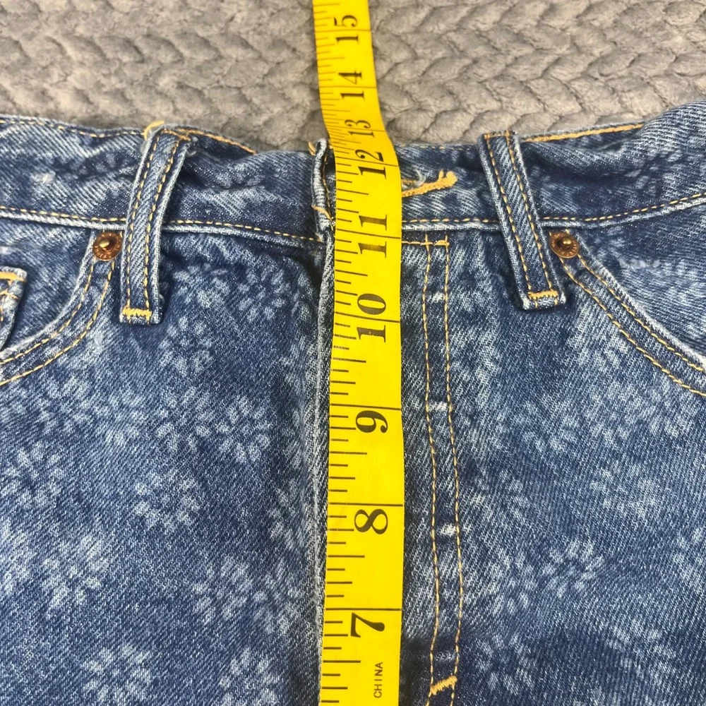 Universal Thread 90s Baggy Shorts Women Blue Floral Embroidered Denim 2
